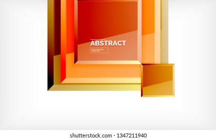 Square geometric background, vector modern template