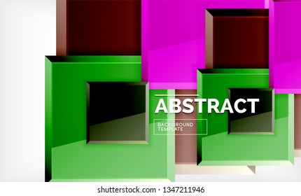 Square geometric background, vector modern template