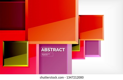Square geometric background, vector modern template