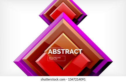 Square geometric background, vector modern template