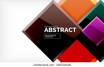 Square geometric background, vector modern template