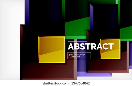 Square geometric background, vector modern template