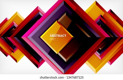 Square geometric background, vector modern template