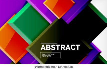 Square geometric background, vector modern template