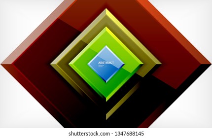Fundo geométrico quadrado, modelo moderno vetorial