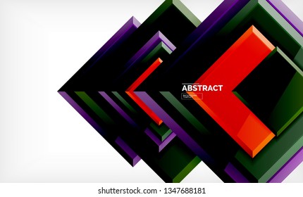Square geometric background, vector modern template