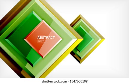 Square geometric background, vector modern template