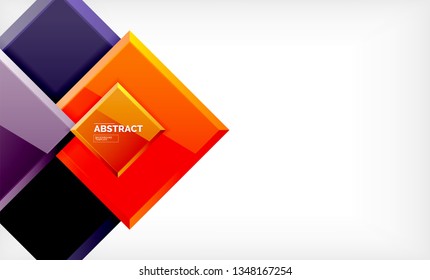 Square geometric background, vector modern template