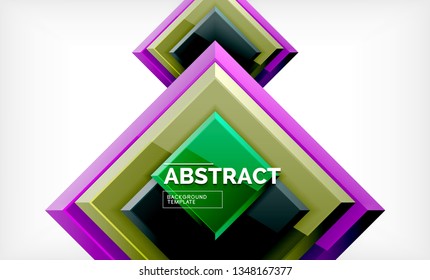 Square geometric background, vector modern template