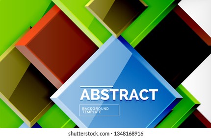 Square geometric background, vector modern template