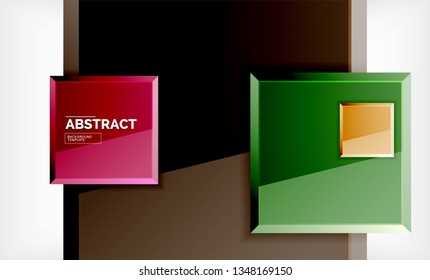 Square geometric background, vector modern template