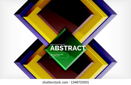 Square geometric background, vector modern template