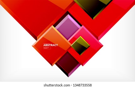 Square geometric background, vector modern template