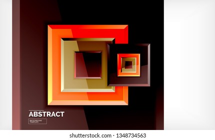 Square geometric background, vector modern template