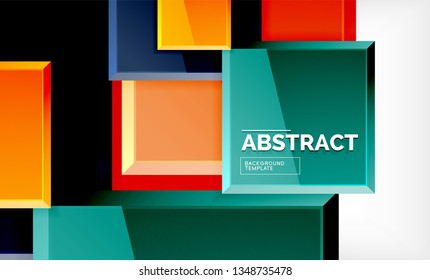 Square geometric background, vector modern template
