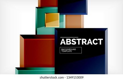 Square geometric background, vector modern template