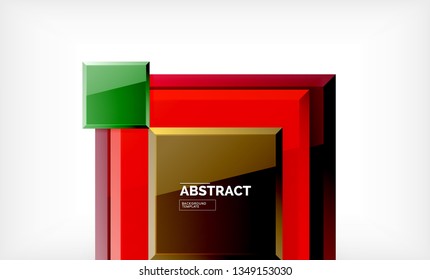 Square geometric background, vector modern template