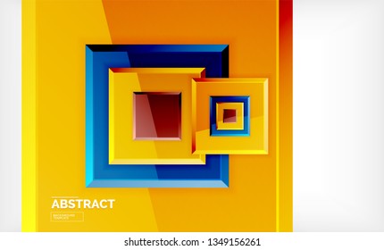 Square geometric background, vector modern template