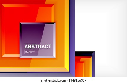 Square geometric background, vector modern template