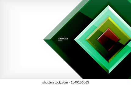 Square geometric background, vector modern template