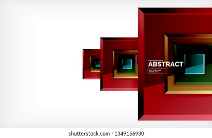 Square geometric background, vector modern template