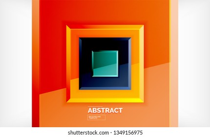 Square geometric background, vector modern template