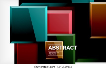 Square geometric background, vector modern template