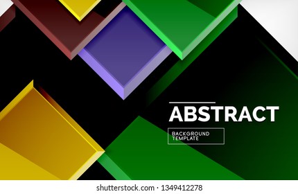 Square geometric background, vector modern template