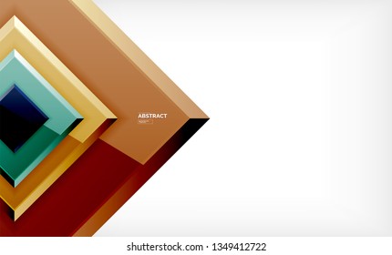 Square geometric background, vector modern template