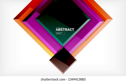 Square geometric background, vector modern template