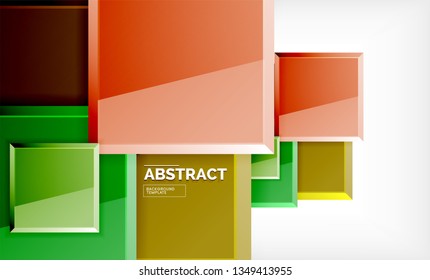 Square geometric background, vector modern template