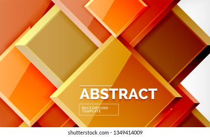 Square geometric background, vector modern template
