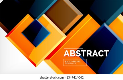 Square geometric background, vector modern template