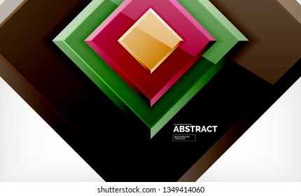 Square geometric background, vector modern template
