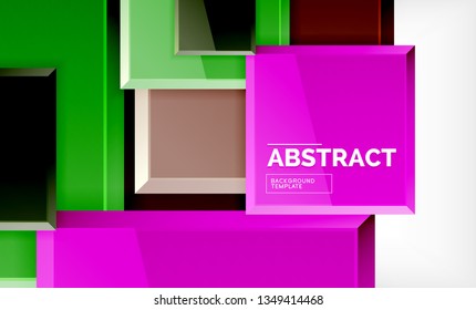 Square geometric background, vector modern template