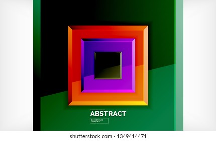 Square geometric background, vector modern template