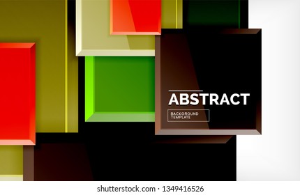 Square geometric background, vector modern template
