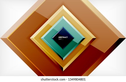 Square geometric background, vector modern template