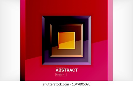 Square geometric background, vector modern template