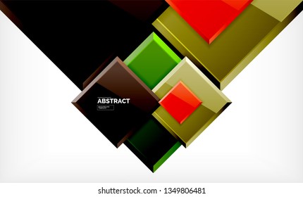 Square geometric background, vector modern template