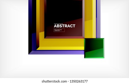 Square geometric background, vector modern template