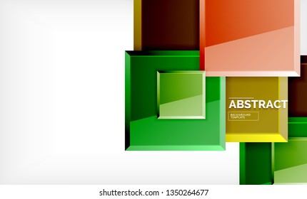 Square geometric background, vector modern template