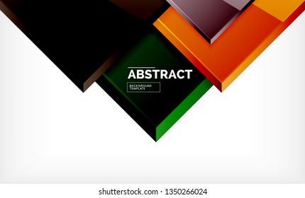 Square geometric background, vector modern template
