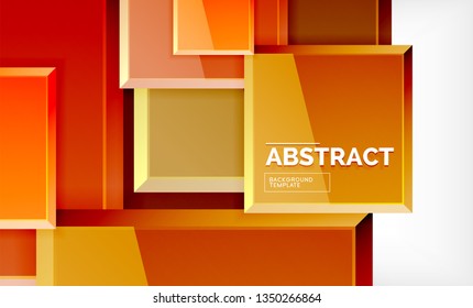 Square geometric background, vector modern template