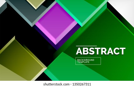 Square geometric background, vector modern template