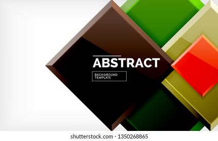 Square geometric background, vector modern template