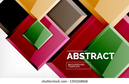 Square geometric background, vector modern template