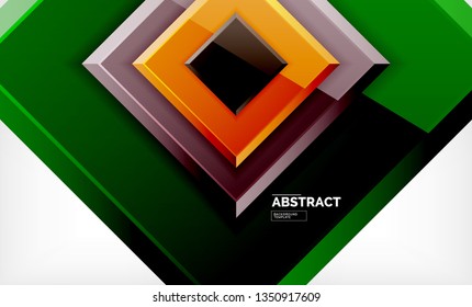 Square geometric background, vector modern template