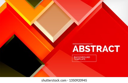 Square geometric background, vector modern template