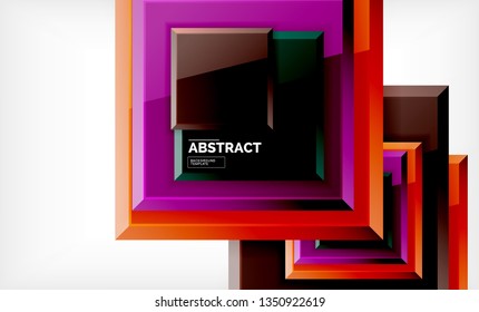 Square geometric background, vector modern template